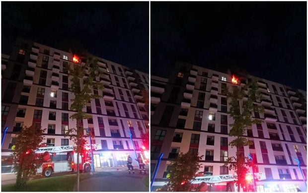 Incendiu la un apartament de la etajul 9 al unui bloc din sectorul 1. Patru persoane expuse la fum, evacuate