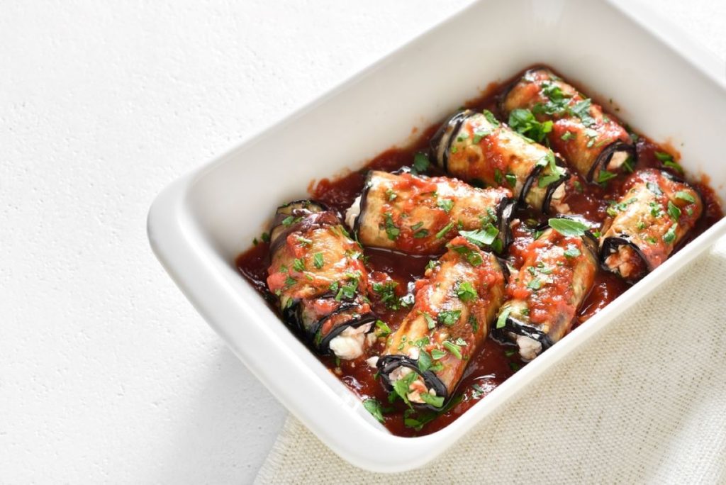 feta saganaki cu vinete