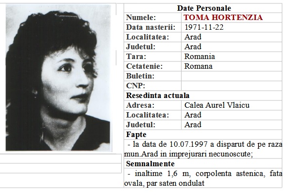Crimele lui Toma Gheorghe, ucigaşul în serie care cere să fie liberat luna aceasta. „Dacă ar învia fiică-mea, io iar aş omorî-o, da’ pe Lili, dacă aş putea, aş învia-o” 3 fisa disparitiei lui tenzi