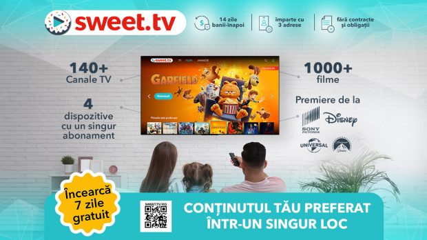 Tot conținutul TV favorit într-un singur loc – SWEET.TV îți oferă canale TV de top și premiere cinematografice!