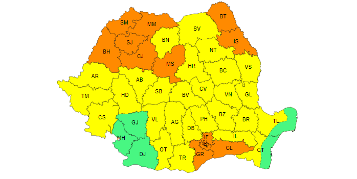 Aproape toată țara, sub alerte de caniculă până mâine. Zonele unde temperaturile ajung la 38°C