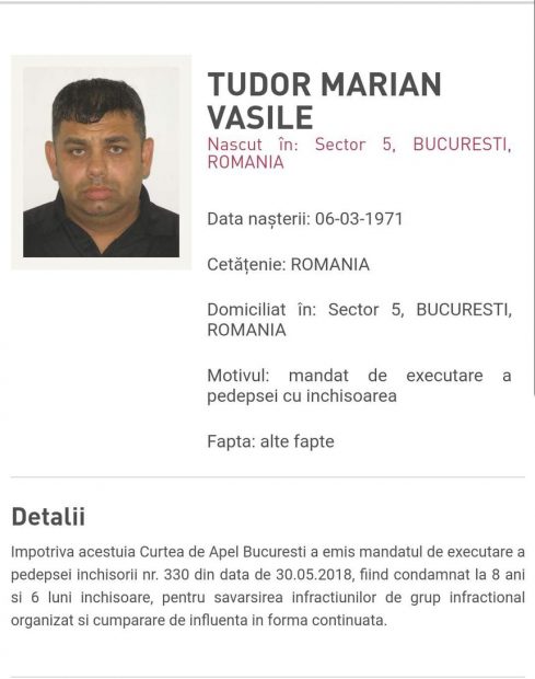 „Marușcă”, adus în ţară din Anglia. Tudor Marian Vasile fost condamnat alături de doi judecători, doi grefieri şi doi avocaţi 