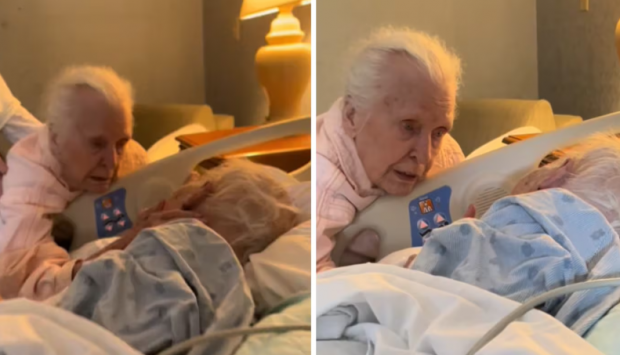„Nu mă pot opri din plâns”. O senioară de 94 de ani care și-a recăpătat pentru o clipă luciditatea își ia rămas-bun de la soțul ei țintuit la pat | VIDEO