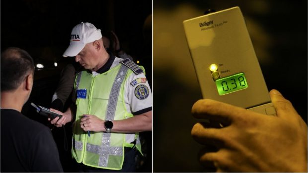 Șoferi băuți și care au consumat substanțe interzise, un autobuz neomologat în trafic și taxi fără autorizație, descoperite la un filtru al Poliției, sâmbătă noapte | VIDEO