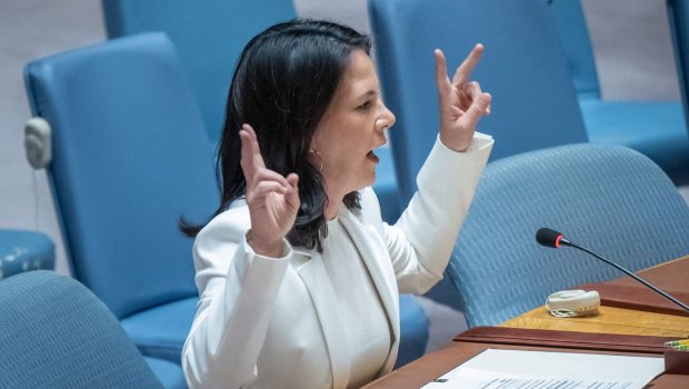Ministra germană de externe, la Consiliul de Securitate ONU: „Marele bărbat Putin se ascunde în spatele adolescenților pe care i-a răpit”