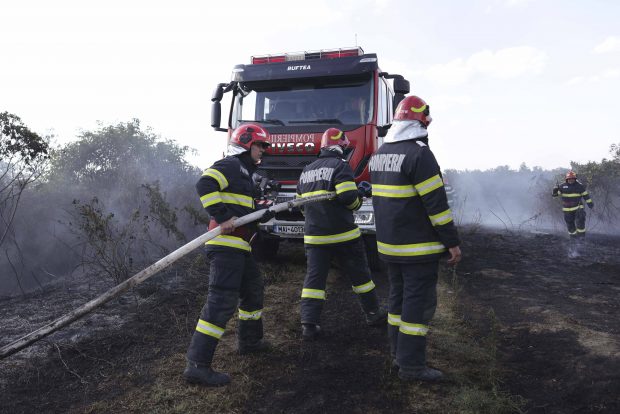 Incendiu uriaș de vegetație în Maramureș. Flăcările au ajuns în zona locuințelor. Circa 90 de oameni, evacuați