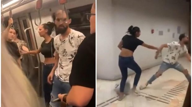Scandal la metroul din București. „Nu mai am voie să îmi bat nevasta?”. Chiar femeia agresată l-a calmat pe bărbat | VIDEO