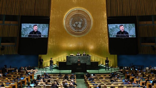 Zelenski a spus că Putin vrea să atace centralele nucleare ale Ucrainei, în discursul de la Adunarea Generală a ONU. „Radiațiile nu vor respecta granițele” | VIDEO