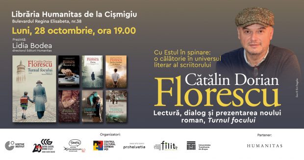 Cătălin Dorian Florescu, unul dintre cei mai premiați scriitori români din străinătate, lansează „Turnul focului”