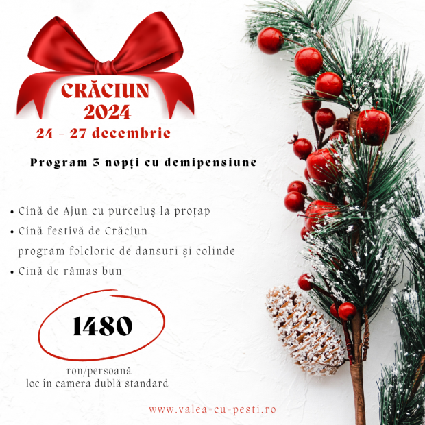 Crăciun 2024 la Hotel Valea cu Pești, Transfăgărășan – Argeș – Tradiție, peisaje de poveste și relaxare în Inima Naturii!