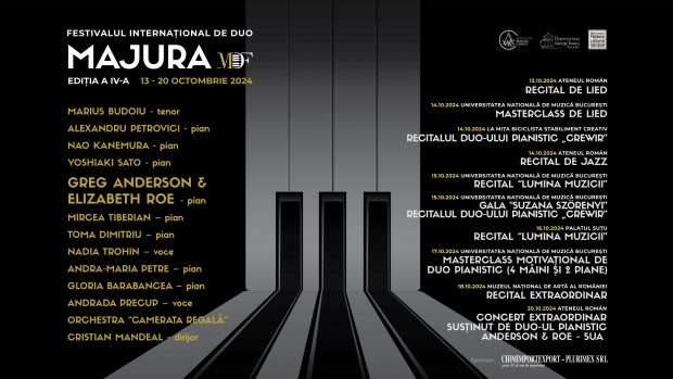Bucureștiul redevine gazda unicului festival internațional de duo pianistic și lied. Duo Majura celebrează din nou muzica clasică și jazzul, alături de artiști de renume mondial, în câteva locații emblematice ale Capitalei.