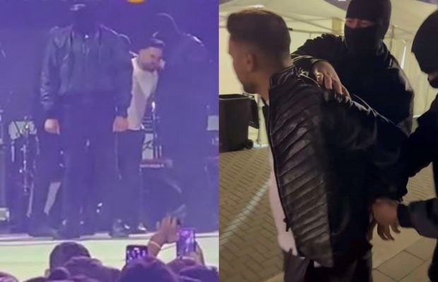 Jador a fost dat jos de pe scenă încătușat de mascați, la un concert în Chișinău, unde și-a înscenat, de fapt, arestarea | VIDEO