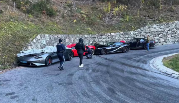 Cel mai scump accident din toate timpurile, pe o șosea montană din Austria: „Mașini de 7 milioane de euro, pagube de 1,8 milioane de euro”