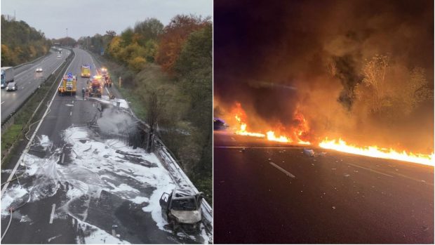 Șofer român de TIR, scos în viață din cabina care ardea, răsturnată pe o autostradă din Franța: „Nu am vrut să-l văd cum moare”