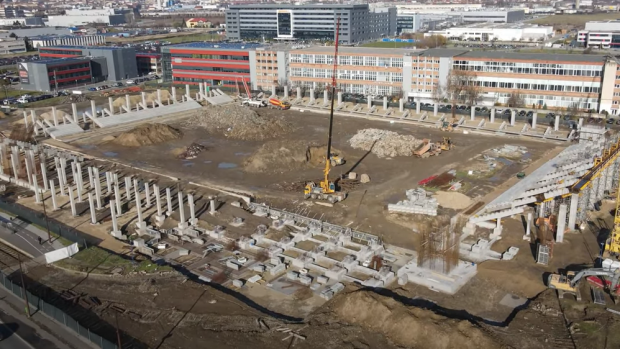 Imagini cu stadiul lucrărilor la arena „Eroii Timișoarei”, primul stadion modern care se construiește în orașul de pe Bega | VIDEO