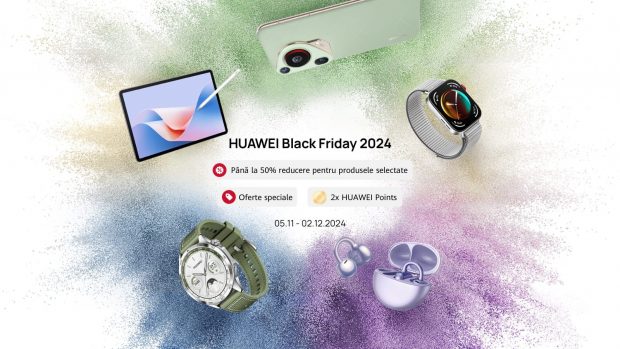 Black Friday 2024 la HUAWEI Store: 3 Black Weekend-uri pline cu oferte, cele mai mici prețuri din piață pentru produse exclusive și discount pentru studenți
