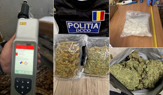 Sute de kilograme de droguri confiscate în operațiunea „Blizzard”. Substanțele interzise, introduse în România prin firme de transport