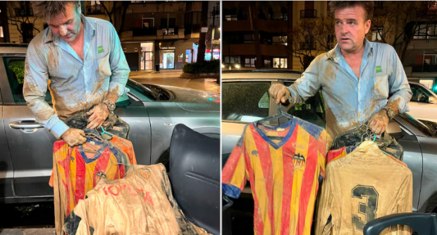 Un fan al echipei Valencia și-a pus viața în pericol în mijlocul furtunii DANA pentru a-și salva colecția de tricouri de fotbal: „Comoară incalculabilă”
