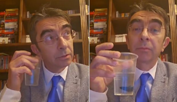 Mihai Găinușă, parodie pe TikTok la adresa lui Călin Georgescu: „Apa e divină. În fiecare dimineață îmi iau informațiile din apă”