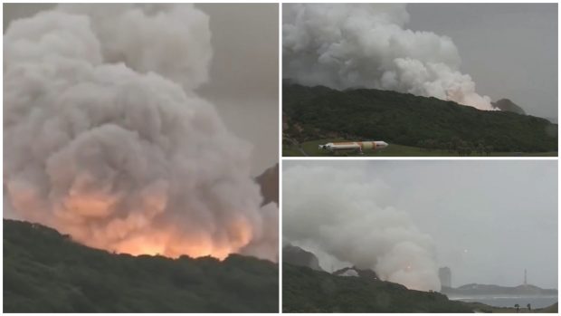 Momentul în care o rachetă spațială a luat foc în Japonia, în timpul testării acesteia | VIDEO