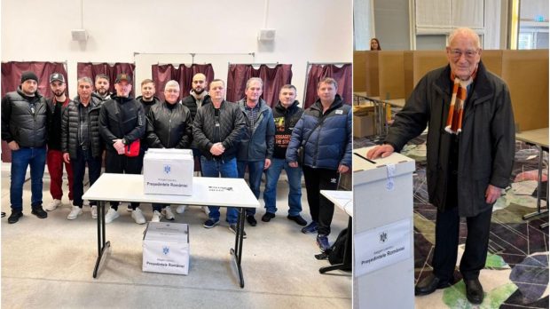 Imagini cu românii care au votat în diaspora la alegerile prezidențiale. Cel mai vârstnic alegător are 100 de ani