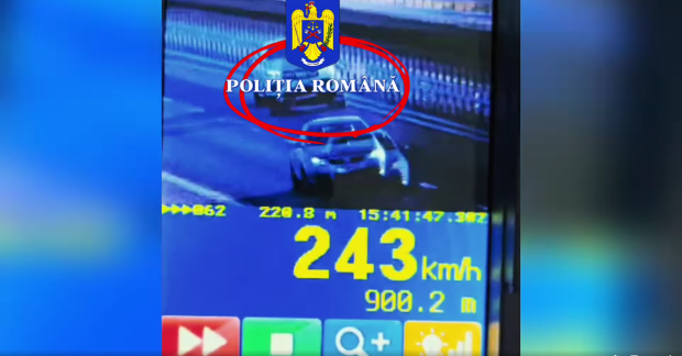 Șofer prins conducând cu 243 km/h pe A3: „Era deja în plafonul de nori, departe de decolare”