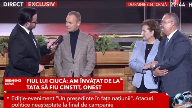 Ștefan Ciucă, fiul lui Nicolae Ciucă, prima apariție la TV, la emisiunea electorală de la Antena 3