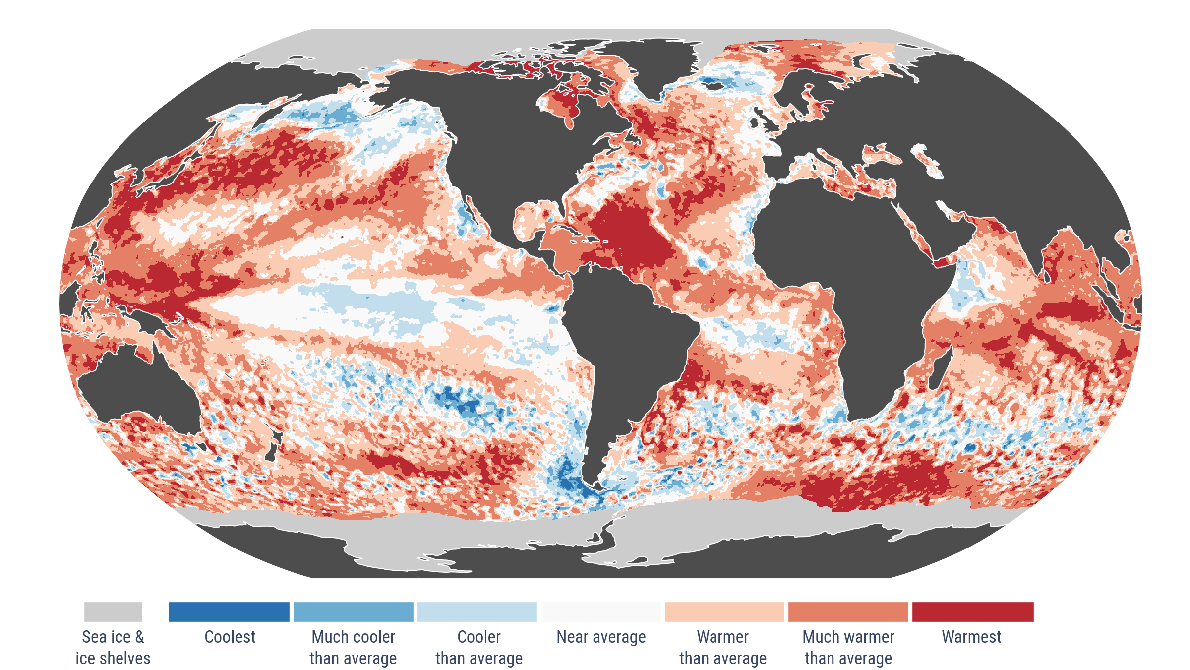 Harta Anomalii și extreme ale temperaturii la suprafața mării pentru octombrie 2024. - Foto: Copernicus Climate Change Service /ECMWF.