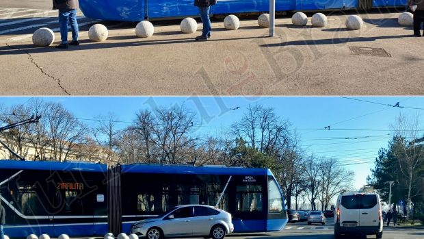 Un șofer a intrat în tramvai, la Brăila: „Doar pagube materiale”