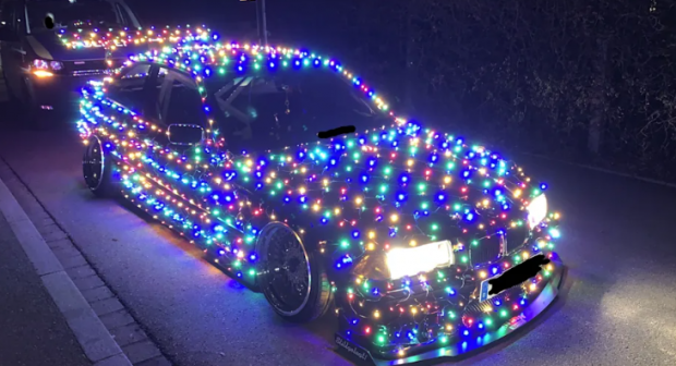 Momentul în care „BMW-ul de Crăciun” este scos din circulație de poliția germană: „Unde putem dona pentru amendă?”