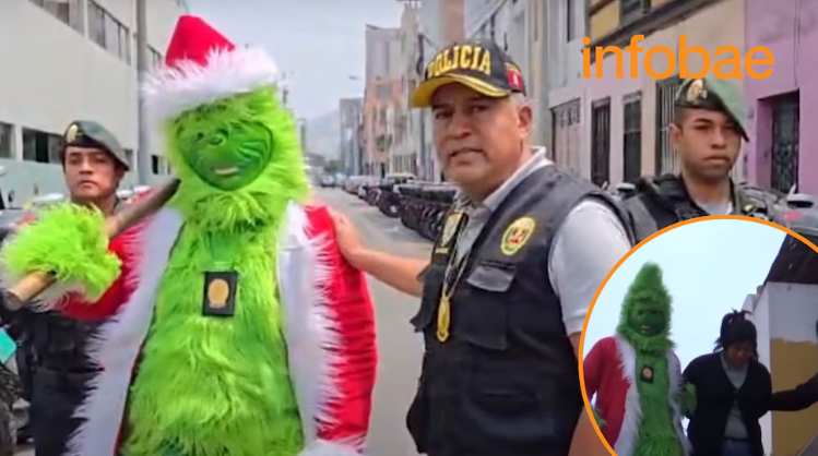 Un ofițer îmbrăcat în Grinch a condus raidul poliției împotriva cartelului de droguri condus de „Regina sudului”, în Peru | VIDEO