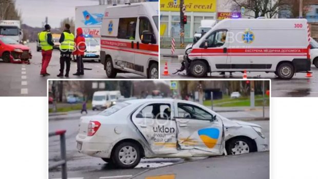 O pensionară a avut nevoie de trei ambulanțe ca să ajungă la spital. Primele două au făcut accident, în Ucraina