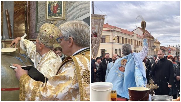 Credincioșii au primit agheasmă la catedralele și bisericile din Oradea, de Bobotează. „Sfințire, sănătate, curățire și binecuvântare”