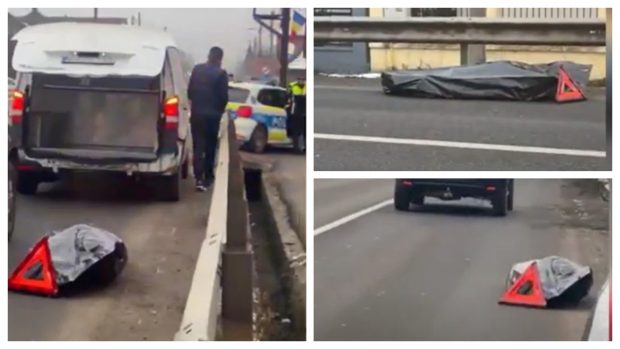 Angajatul unei firme de pompe funebre a pierdut un cadavru în sac, în mers, pe o stradă din Tăuții de Sus, în Maramureș | VIDEO