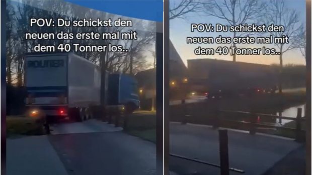 Șoferul român de TIR care a trecut cu 40 de tone peste un pod de biciclete și l-a distrus, în Olanda, apărat de angajator: „E foarte experimentat”