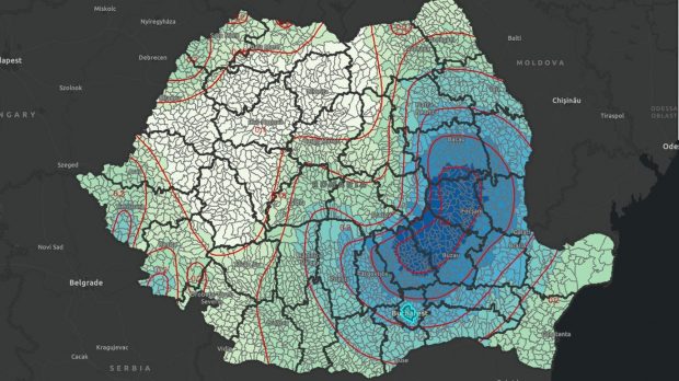 România are prima hartă interactivă cu localităţile vizate de risc în caz de cutremur