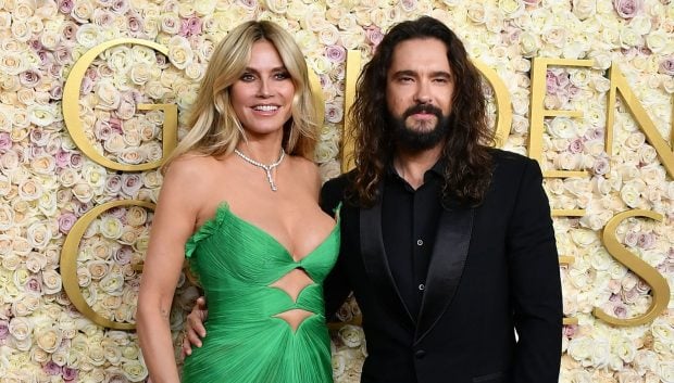 Heidi Klum a îmbrăcat la Globurile de Aur 2025 o rochie creată de un designer român. Ce a scris presa internațională despre ținuta ei