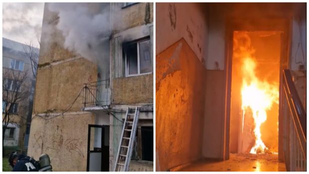 Incendiu într-un bloc din Timișoara. 16 oameni, printre care un copil de 8 ani, au fost evacuați | VIDEO