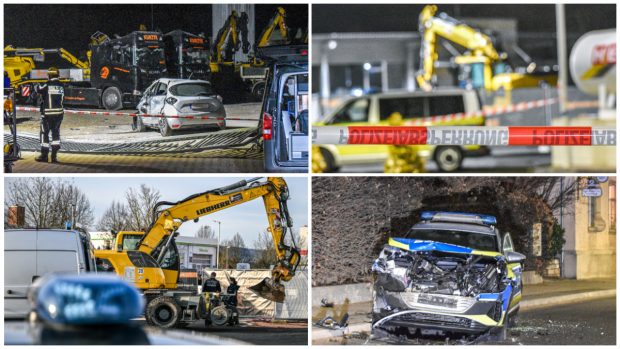 Polițiștii au ucis un bărbat care i-a atacat cu un excavator și care timp de o oră a distrus firma care-l concediase, în Germania  | VIDEO
