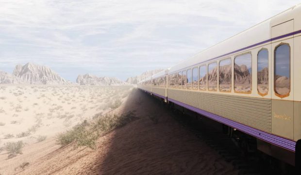 Cum arată primul tren de lux al Arabiei Saudite care va traversa deșertul. Va fi dat în circulație anul viitor