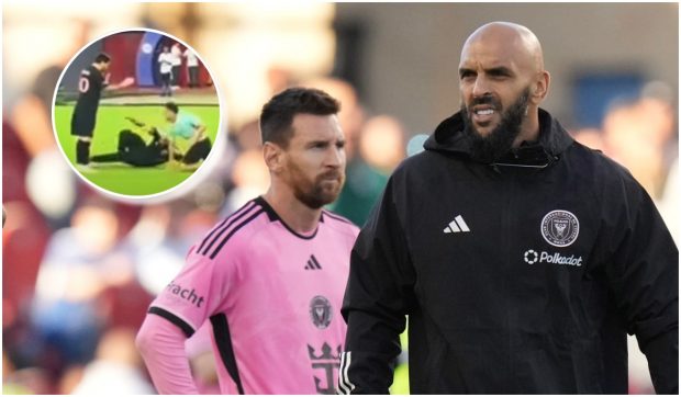Bodyguardul lui Messi, făcut KO de un fan, pe terenul de fotbal: Cum a reacționat după ce a fost pus la pământ. Imagini virale