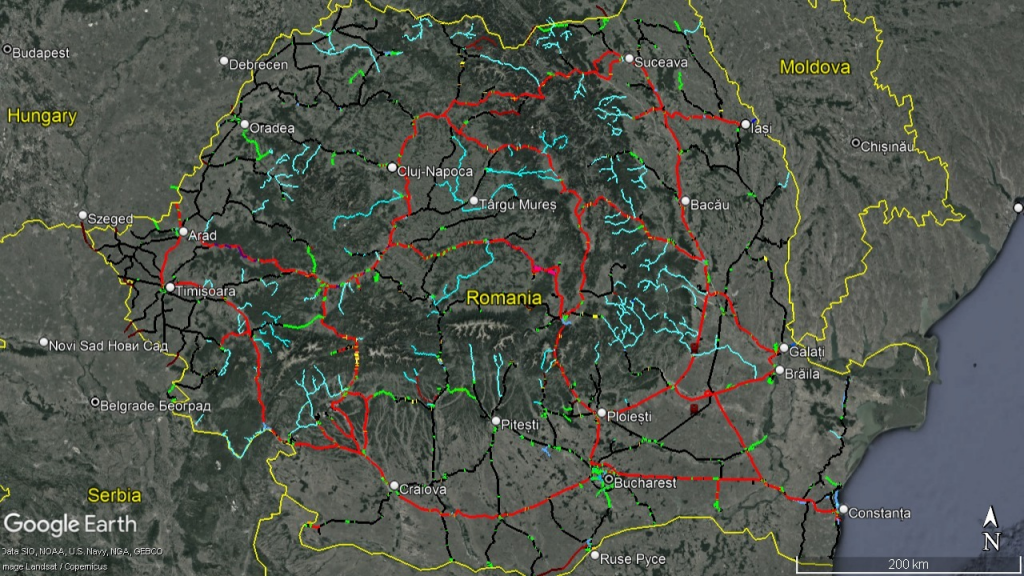 Harta feroviară a României