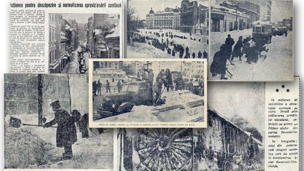 Cum a scăpat România de Marele Viscol din 1954. Raportările halucinante ale propagandei: 61.945 de femei au curățat 5.000 de acoperișuri și 30 de străzi într-o zi