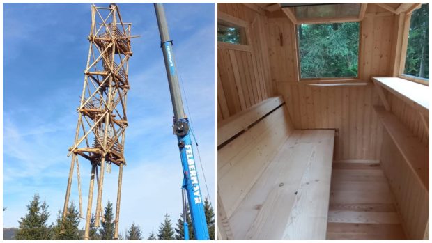 Un observator de vânătoare, înalt de 29 de metri, a fost construit de către un bărbat, în Austria: „Va rezista aici zeci de ani”