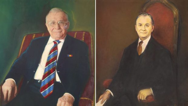 Două tablouri cu Ion Iliescu, aproape nevăzute de public, scoase la licitație. Cât costă lucrările cu fostul președinte