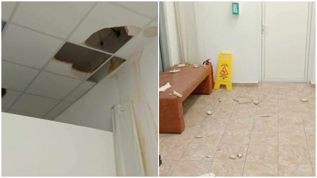 La Maternitatea Odobescu din Timișoara, o altă bucată de tavan s-a prăbușit, la câteva luni după un incident similar