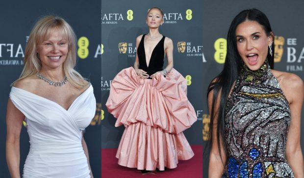 Vedete pe covorul roșu la Premiile BAFTA 2025. Pamela Anderson și-a făcut apariția nemachiată, iar Demi Moore a strălucit într-o rochie din paiete