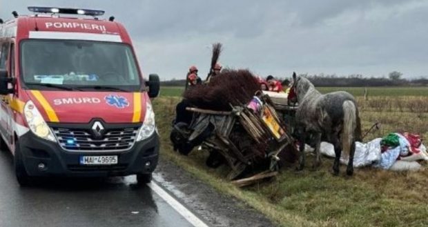 Un TIR a spulberat o căruță la Oradea, omorând pe loc un bărbat. Cum s-a produs accidentul