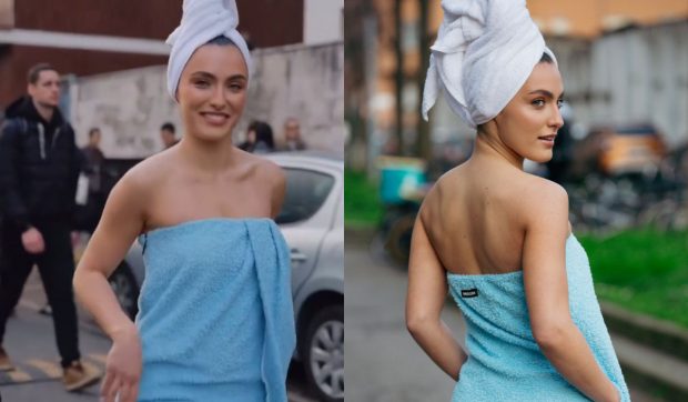 Alexia Eram, în prosop pe străzile din Milano! Imagini cu apariția inedită a fiicei Andreei Esca