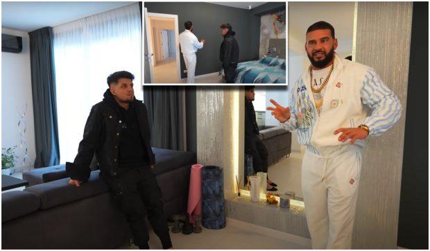 Imagini din vila de lux a lui Babasha. A cumpărat-o de la Dorian Popa, în Hâtz Residence: Peretele dintre baie și dormitor e din sticlă